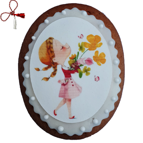 Turta dulce fetita cu flori